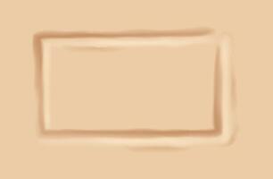 Digital illustration of a rectangle drawn in sand. Warm beige tones create a soothing background. Perfect for design projects and presentations. vector
