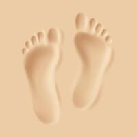 Blurred female footprints in sand, soft beige tones, abstract representation of walking on a beach. Ideal for nature and relaxation themes. vector