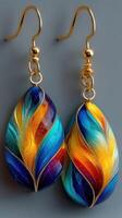 Colorful handcrafted earrings displaying vibrant patterns and elegant design for a stylish accessory choice photo