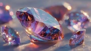 Radiant collection of sparkling gemstones displayed on a soft surface during daylight photo