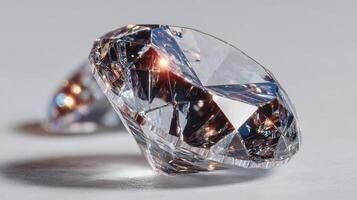 Brilliantly cut crystal gemstones reflecting light create stunning visual effects in a close-up view photo