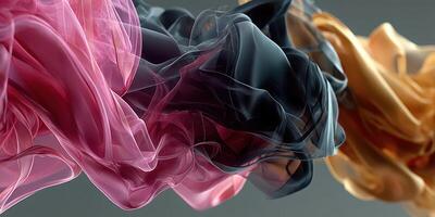 Colorful abstract smoke waves flow gracefully in a digital art composition photo