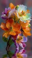 Vibrant flowers with rich colors against a soft background in a close-up arrangement photo