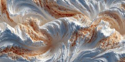 Whipped cream textures showcase delightful swirls and patterns with hints of caramel in a dessert setting photo