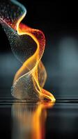 Vibrant abstract waves of light and color create a mesmerizing display against a dark background photo