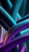 Intricate patterns of intertwining strands in vibrant hues create a mesmerizing visual experience photo