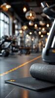High-quality fitness studio with exercise mats and modern equipment in a well-lit environment photo