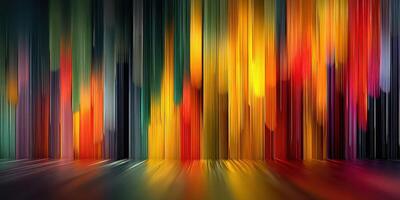 Colorful abstract art showcases vibrant vertical streaks reflecting light in a dynamic visual composition photo
