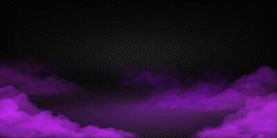 Ethereal purple fog swirls on a dark checkered background creating a mysterious atmosphere suitable for fantasy themes or Halloween with copy space. vector