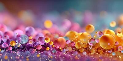 Colorful droplets create a vibrant abstract pattern in a mesmerizing display of orange, pink, and purple hues photo