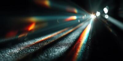 Colorful lights create stunning visual patterns on a textured surface at night photo