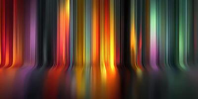 Vibrant vertical stripes of color create a mesmerizing abstract background in a dimly lit space photo