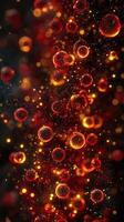Visual representation of glowing orbs and particles floating in vibrant colors photo
