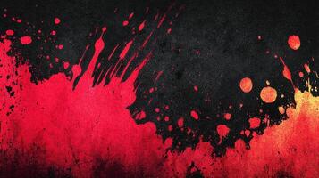 Vibrant red and black abstract design with splashes and brush strokes creating dynamic visual impact photo