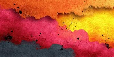 Vibrant abstract watercolor texture with warm tones and dynamic brush strokes showcasing artistic creativity photo