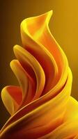 Vibrant waves of golden fabric flowing elegantly against a warm backdrop photo