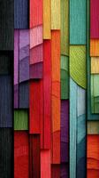 Colorful abstract wooden texture collage showcasing vibrant layers of craftsmanship and design photo