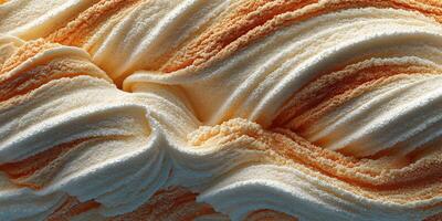 Sculpted texture of vibrant orange and creamy white dessert swirled in beautiful patterns photo