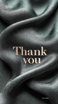 Elegant fabric backdrop featuring the words Thank you in a modern font, adding a touch of sophistication to any message or design photo