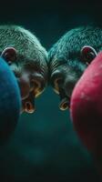 Intense focus during a head-to-head confrontation in a competitive sports environment photo