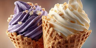 Deliciously crafted ice cream cones featuring unique flavors and toppings perfect for a summer treat photo