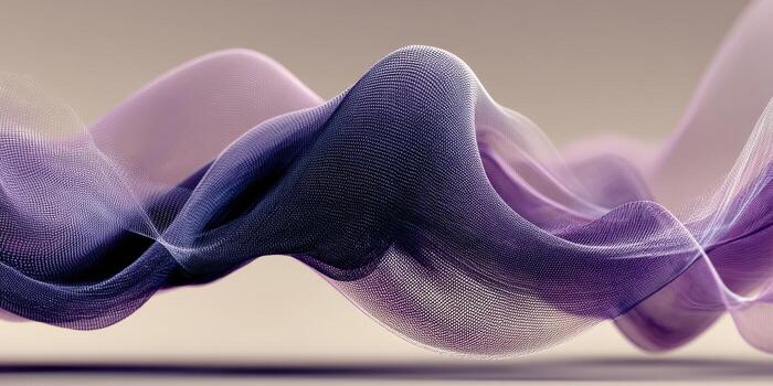 vistoso tela olas fluido graciosamente en un suave ligero monitor foto