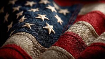 Beautifully folded American flag showcasing intricate details and vibrant colors symbolizing national pride and patriotism photo