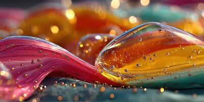 Colorful abstract surface showcasing vibrant patterns and textures during daylight photo