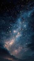 Starlit sky over a calm night showcasing numerous stars and celestial clusters in a vast expanse of darkness photo