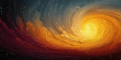 Swirling cosmic colors create a vibrant depiction of a galactic phenomenon at the edge of the universe photo