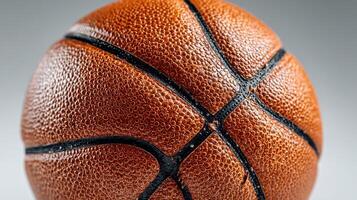 Basketball close-up showcasing texture and detail with dramatic lighting photo
