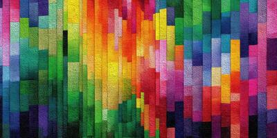 Vibrant abstract artwork featuring a colorful patchwork of geometric shapes in a lively display of color photo
