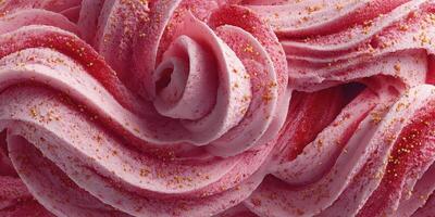 Whipped strawberry dessert swirl with a creamy texture and glittery finish photo