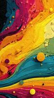 Vibrant abstract art with swirling colors and textured patterns depicting dynamic movement and energy in a creative composition photo