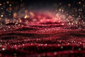 Intriguing shimmer of red particles creates a captivating atmosphere during a late evening gathering photo