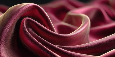 Rich red silk fabric draped gracefully, showcasing its texture and depth in soft lighting photo