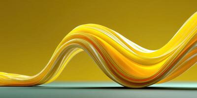 Bright yellow abstract wave design with smooth curves on a contrasting background in a modern art style photo