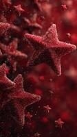 Stars shimmer in a festive red background, creating a captivating atmosphere of celebration and joy this holiday season photo