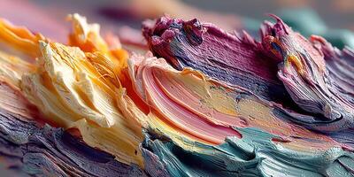 Colorful paint texture crafted by an artist during a creative session at an art studio photo