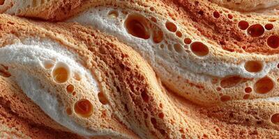 Creamy layers of frothy texture resembling a delicious dessert swirl on a plate photo