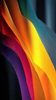 Colorful flowing waves create a vibrant display of light and texture in a modern design setting photo