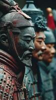 Terracotta warriors display intricate details in ancient burial site representing China's rich history photo