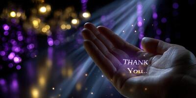 Gentle hand extends with gratitude in a beautiful, illuminated setting during a serene evening photo