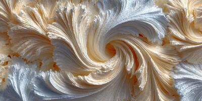 Intricate swirl pattern resembling frozen waves captures beauty and complexity in artistic design photo