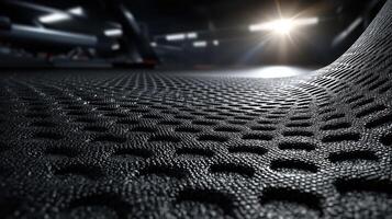 Textured surface close-up showing intricate pattern under dramatic lighting in an industrial space photo