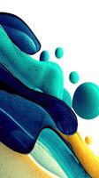 Colorful abstract composition showcasing fluid shapes and bubbles in vibrant hues of blue, green, and yellow photo