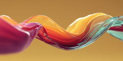 Colorful flowing waves create an artistic display of vibrant hues and smooth transitions in abstract form photo