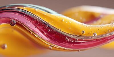 Colorful waves of liquid with bubbles create a mesmerizing abstract display in a modern artistic composition photo