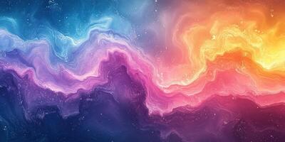 Colorful abstract waves in vibrant hues flowing across the canvas create a mesmerizing visual experience of fluid motion and energy photo
