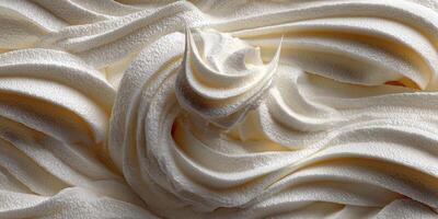 Creamy swirls of whipped topping perfect for desserts or coffee accompaniments during any season photo